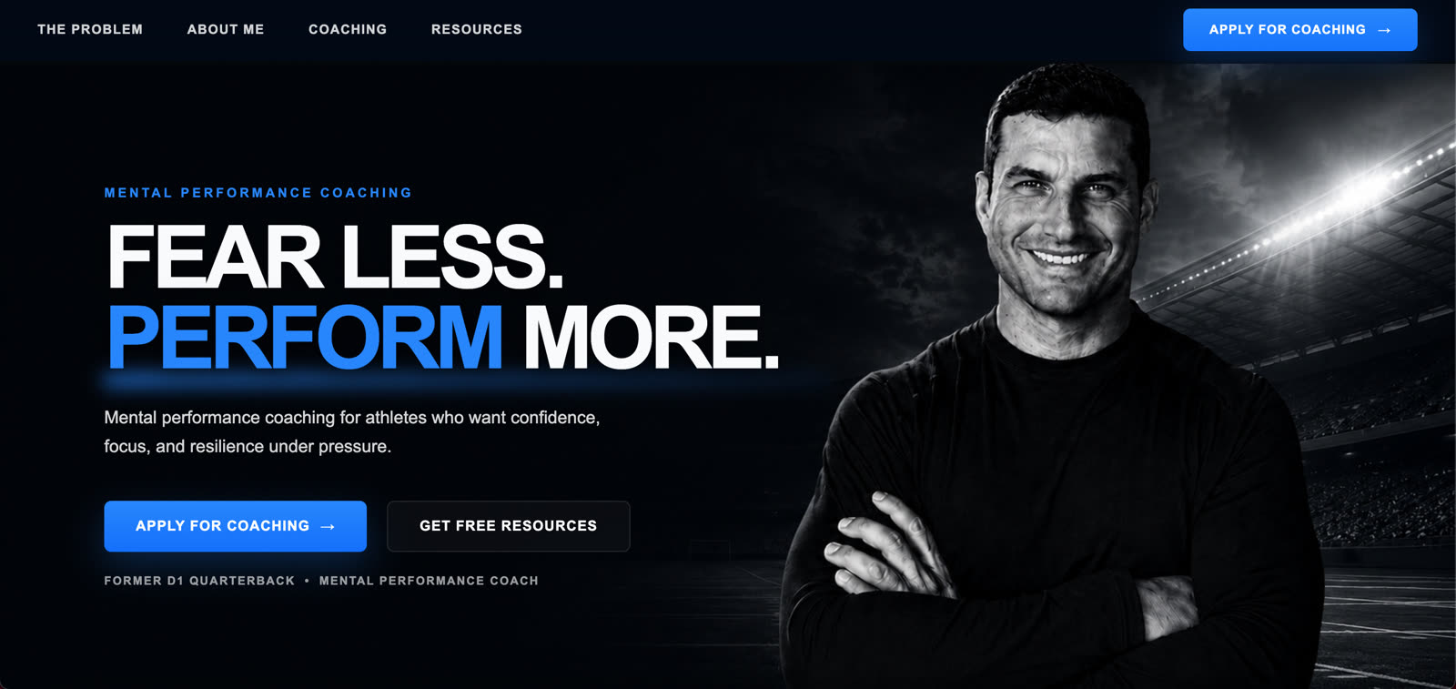 Grant Chiasson mental performance coaching landing page